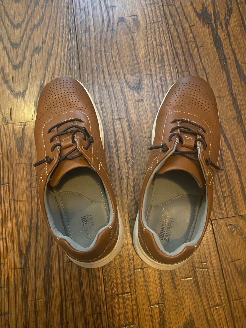 Johnston & Murphy Boys Brown Leather Casual Sneakers